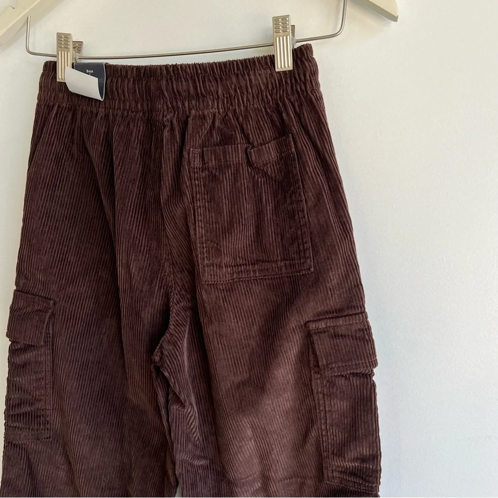 Gap Kids Corduroy Cargo Pants Brown‎ 100% Cotton Wide Leg Size 10 NWT